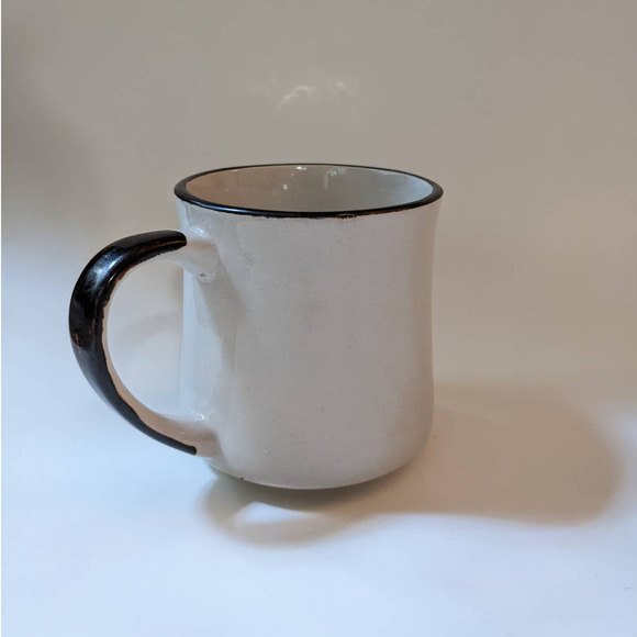 Vintage Mid-Century Floral Stoneware Mug, Bohemian Blue and Yellow Flowers - Picture 5 of 9